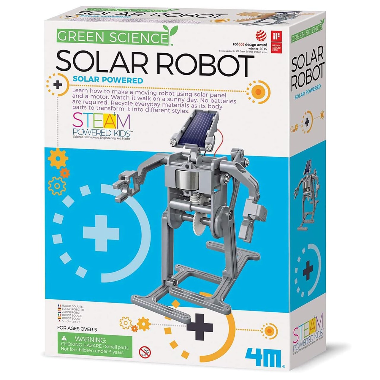 4M Green Science Solar Robot Kit - Green Energy Robotics, Eco-Engineering - STEM Toys Educational Gift for Kids & Teens, Girls & Boys (Packaging May Vary), Multi